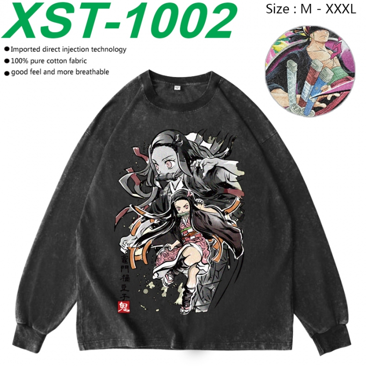 Demon Slayer Kimets Anime washing water pure cotton long sleeved sweatshirt from M to 3XL XST-1002