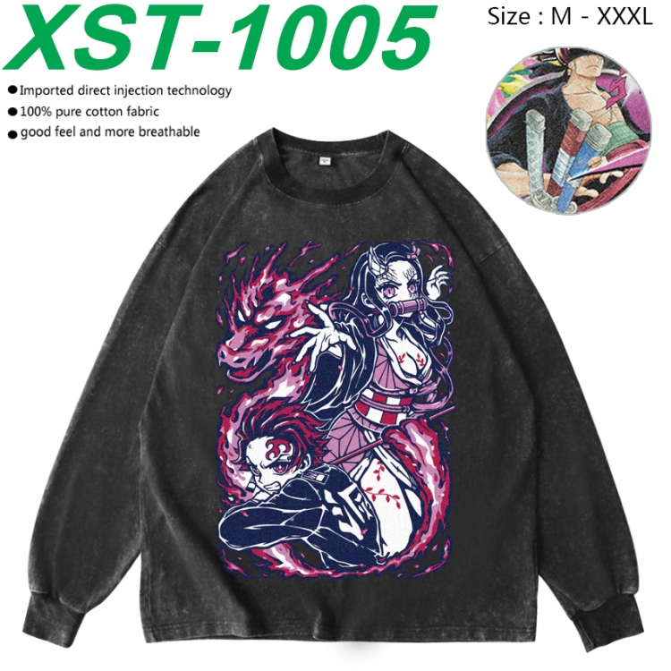 Demon Slayer Kimets Anime washing water pure cotton long sleeved sweatshirt from M to 3XL XST-1005