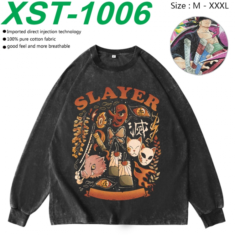 Demon Slayer Kimets Anime washing water pure cotton long sleeved sweatshirt from M to 3XL XST-1006