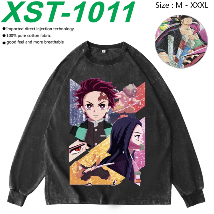 Demon Slayer Kimets Anime washing water pure cotton long sleeved sweatshirt from M to 3XL XST-1011