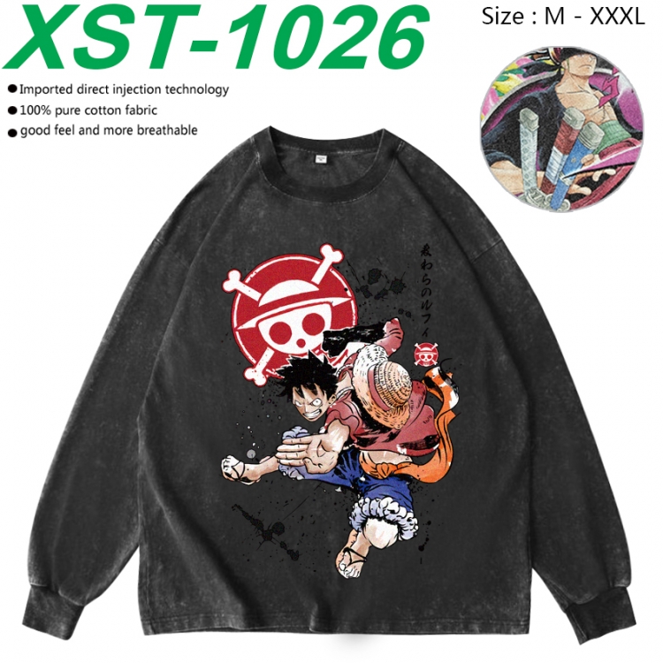 One Piece Anime washing water pure cotton long sleeved sweatshirt from M to 3XL XST-1026