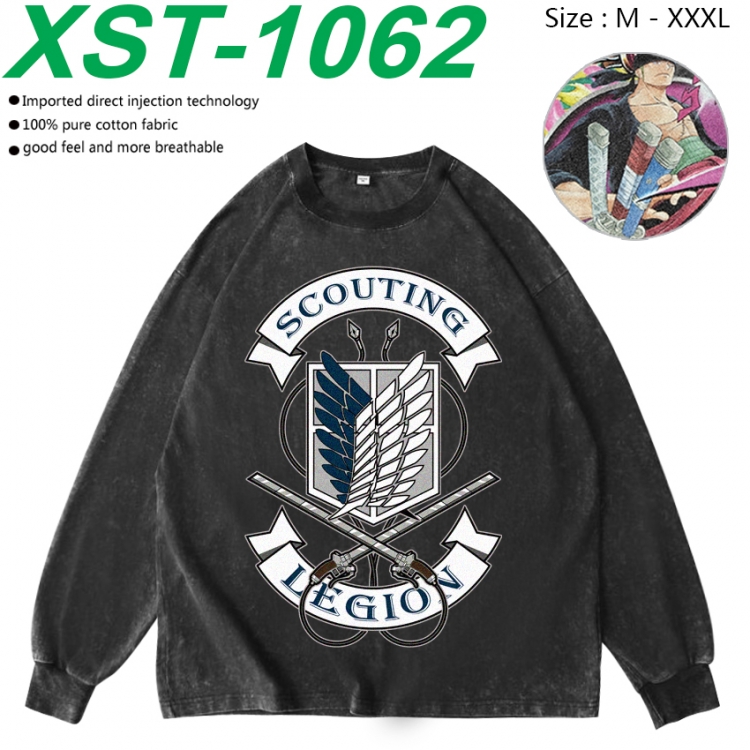 Shingeki no Kyojin Anime washing water pure cotton long sleeved sweatshirt from M to 3XL  XST-1062