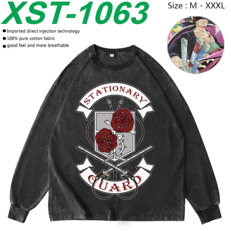 Shingeki no Kyojin Anime washing water pure cotton long sleeved sweatshirt from M to 3XL  XST-1063