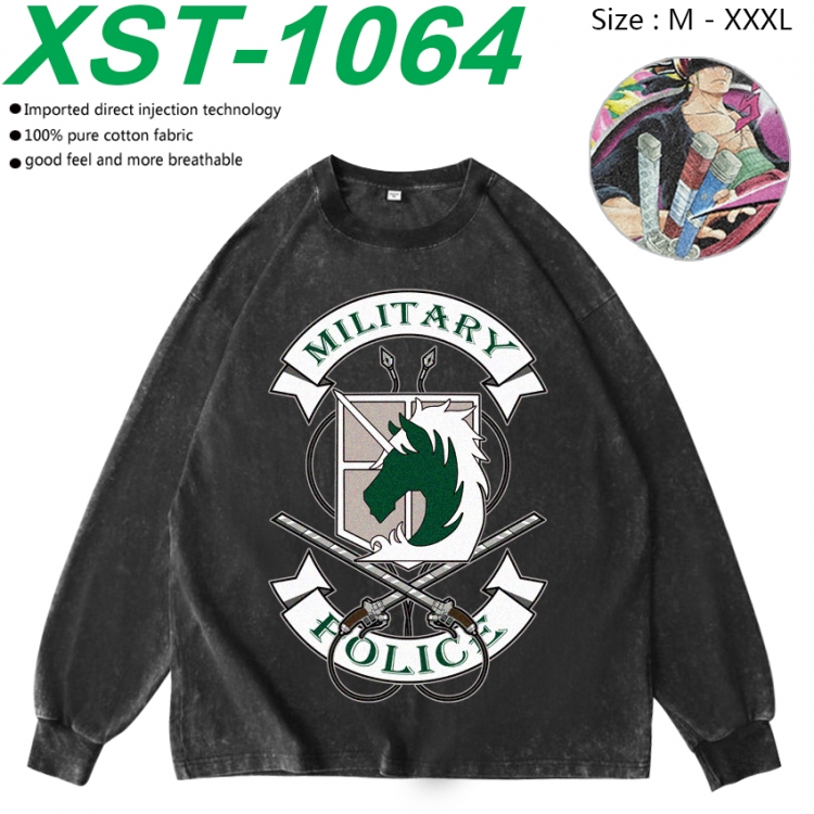 Shingeki no Kyojin Anime washing water pure cotton long sleeved sweatshirt from M to 3XL XST-1064