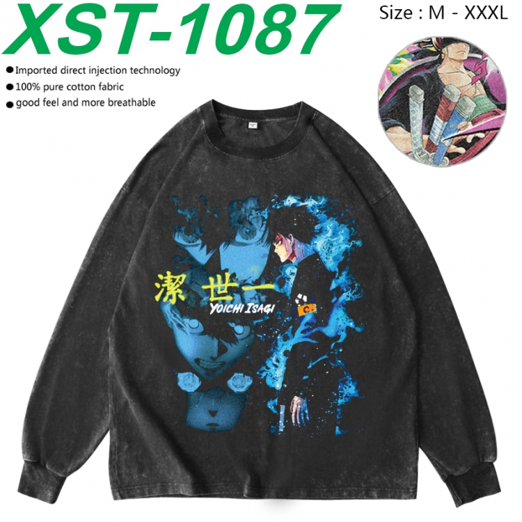 BLUE LOCK Anime washing water pure cotton long sleeved sweatshirt from M to 3XL  XST-1087