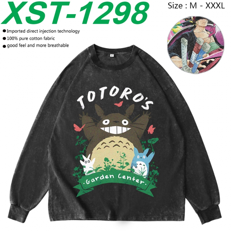 TOTORO Anime washing water pure cotton long sleeved sweatshirt from M to 3XL