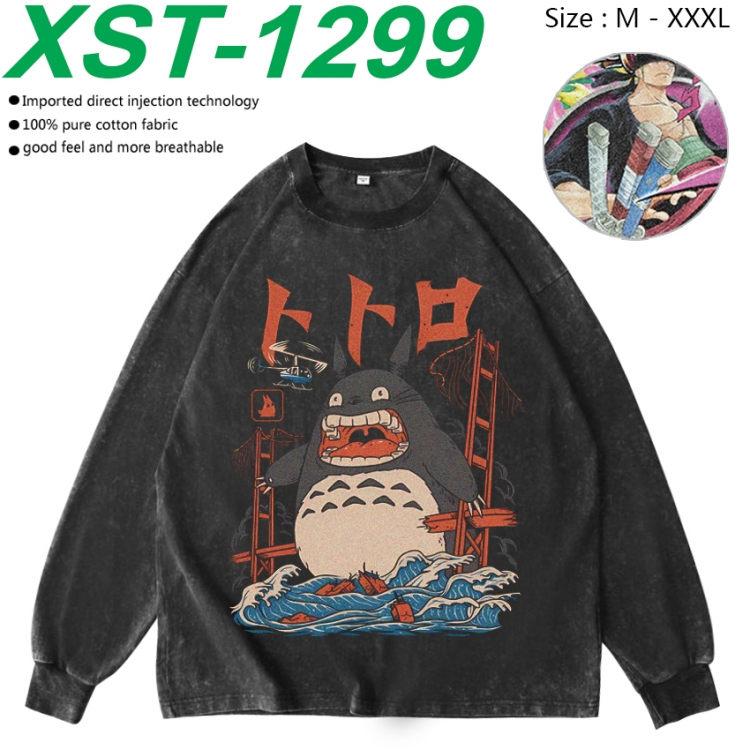 TOTORO Anime washing water pure cotton long sleeved sweatshirt from M to 3XL