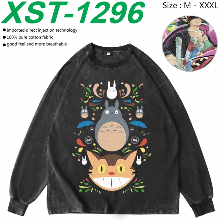 TOTORO Anime washing water pure cotton long sleeved sweatshirt from M to 3XL