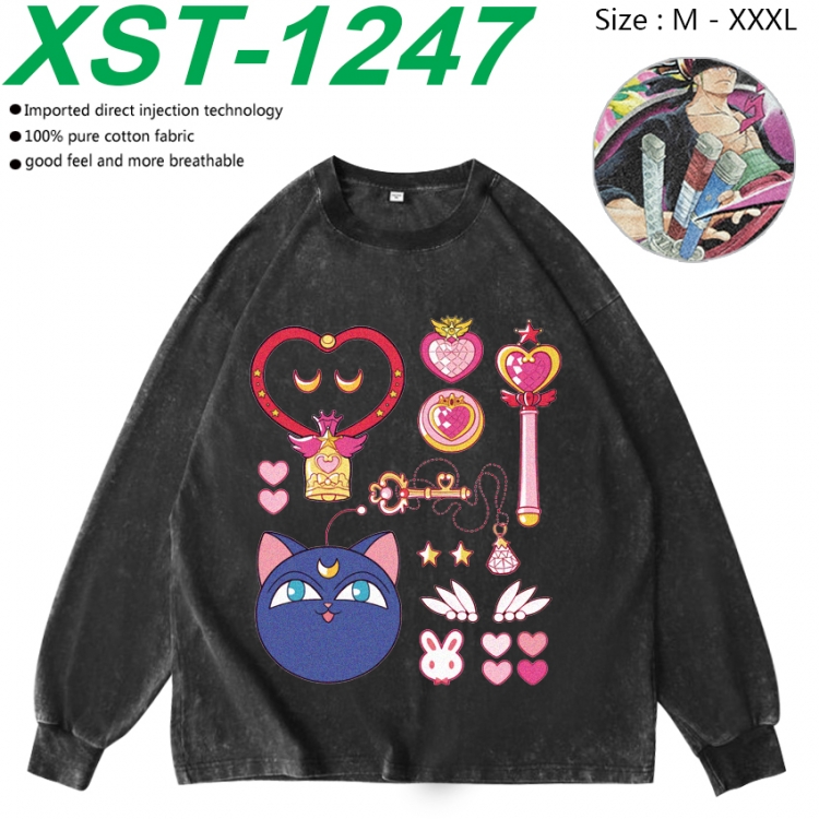 sailormoon Anime washing water pure cotton long sleeved sweatshirt from M to 3XL  XST-1247