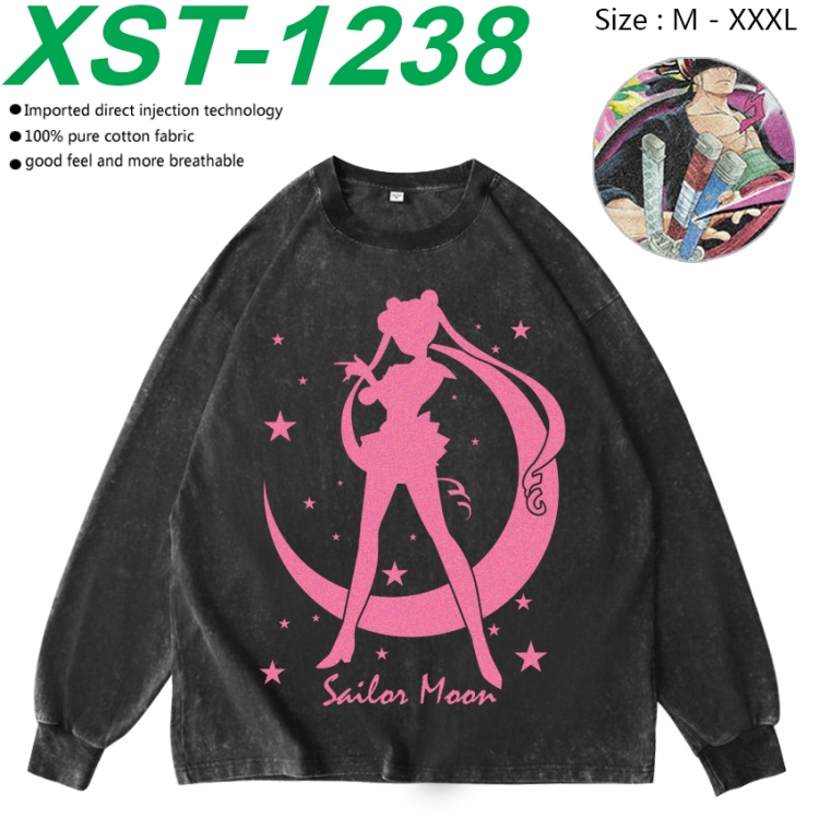 sailormoon Anime washing water pure cotton long sleeved sweatshirt from M to 3XL  XST-1238