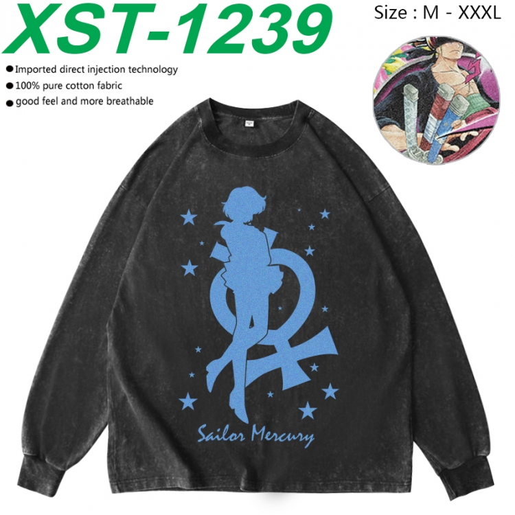 sailormoon Anime washing water pure cotton long sleeved sweatshirt from M to 3XL  XST-1239