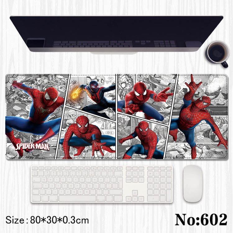 Spiderman Anime peripheral computer mouse pad office desk pad multifunctional pad 80X30X0.3cm