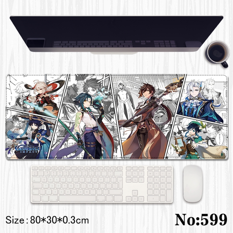 Genshin Impact Anime peripheral computer mouse pad office desk pad multifunctional pad 80X30X0.3cm