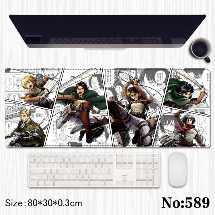 Shingeki no Kyojin Anime peripheral computer mouse pad office desk pad multifunctional pad 80X30X0.3cm