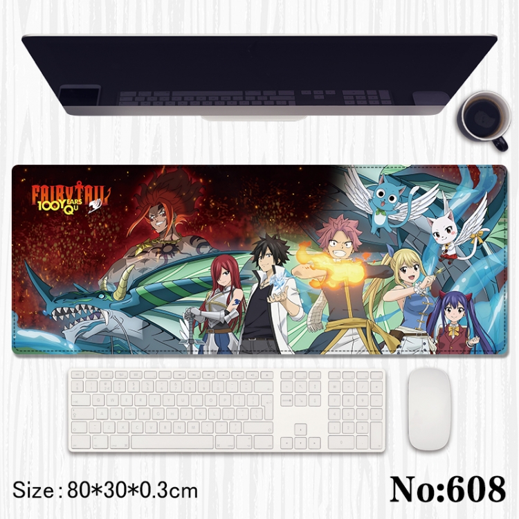 Fairy tail Anime peripheral computer mouse pad office desk pad multifunctional pad 80X30X0.3cm