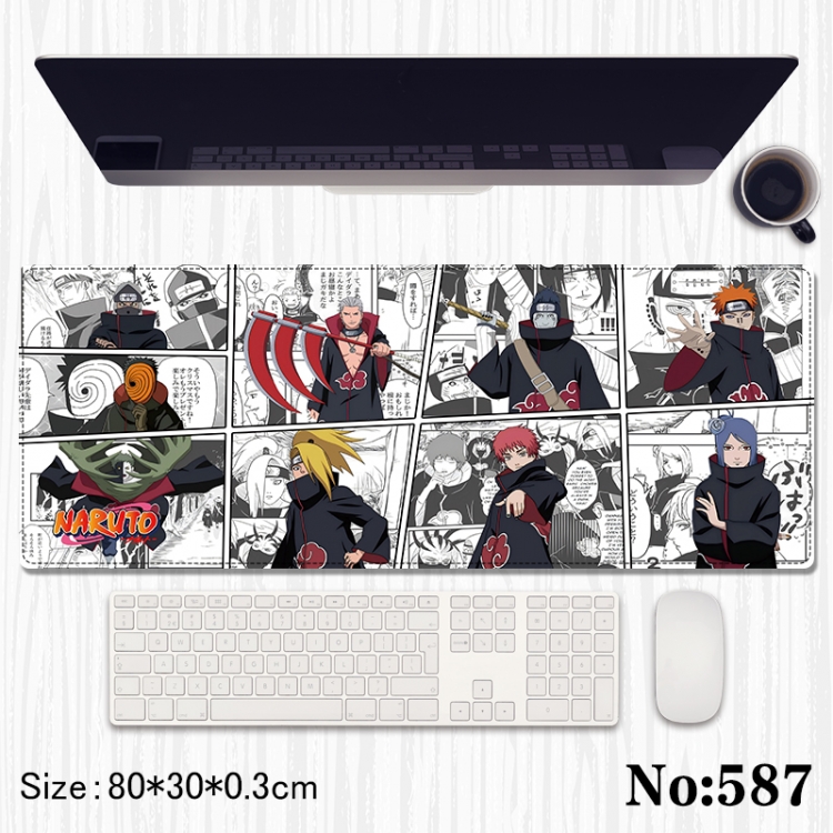 Naruto Anime peripheral computer mouse pad office desk pad multifunctional pad 80X30X0.3cm