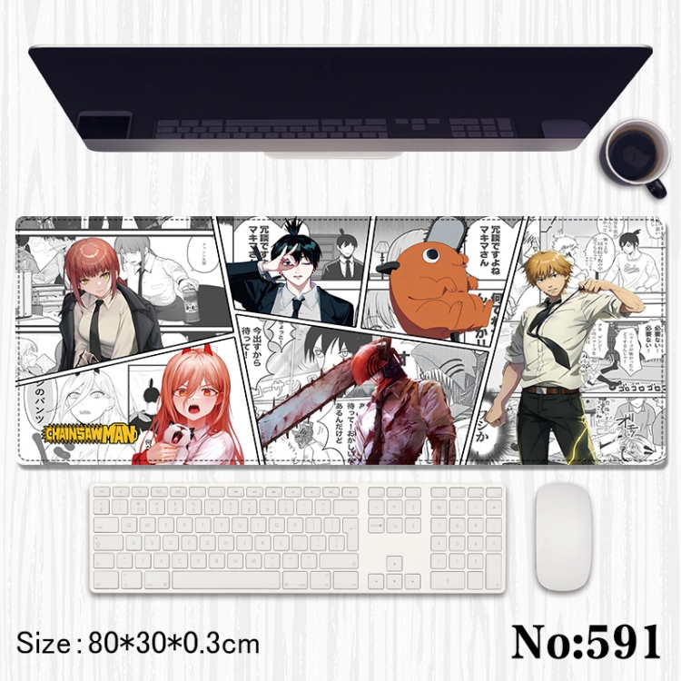 Chainsaw man Anime peripheral computer mouse pad office desk pad multifunctional pad 80X30X0.3cm