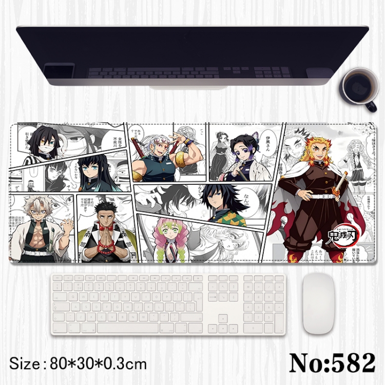  Demon Slayer Kimets Anime peripheral computer mouse pad office desk pad multifunctional pad 80X30X0.3cm