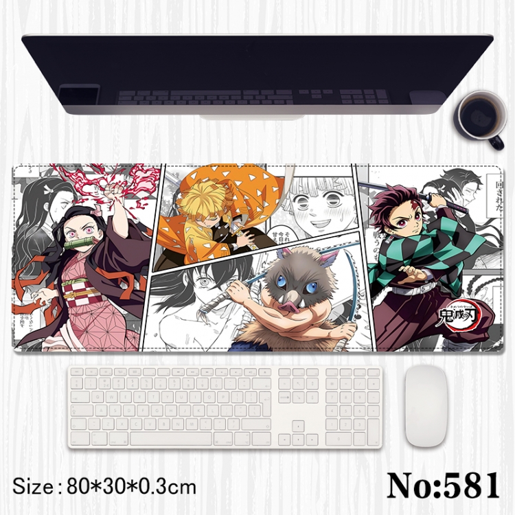  Demon Slayer Kimets Anime peripheral computer mouse pad office desk pad multifunctional pad 80X30X0.3cm