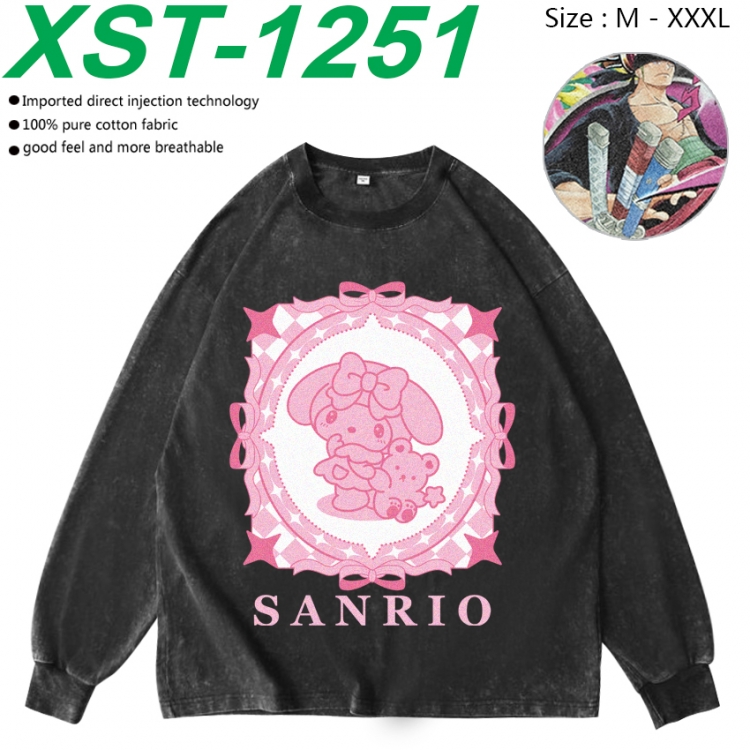 sanrio Anime washing water pure cotton long sleeved sweatshirt from M to 3XL