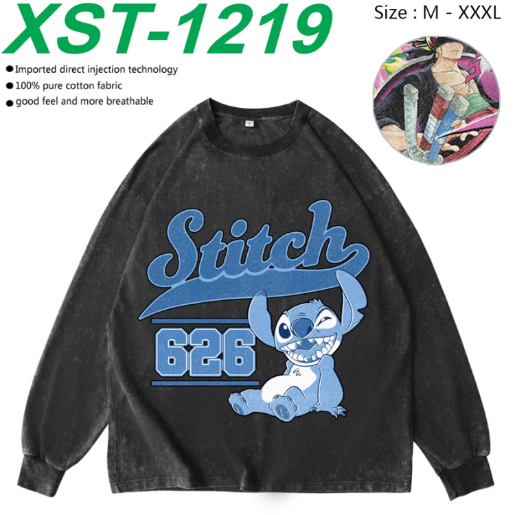  Lilo & Stitch Anime washing water pure cotton long sleeved sweatshirt from M to 3XL