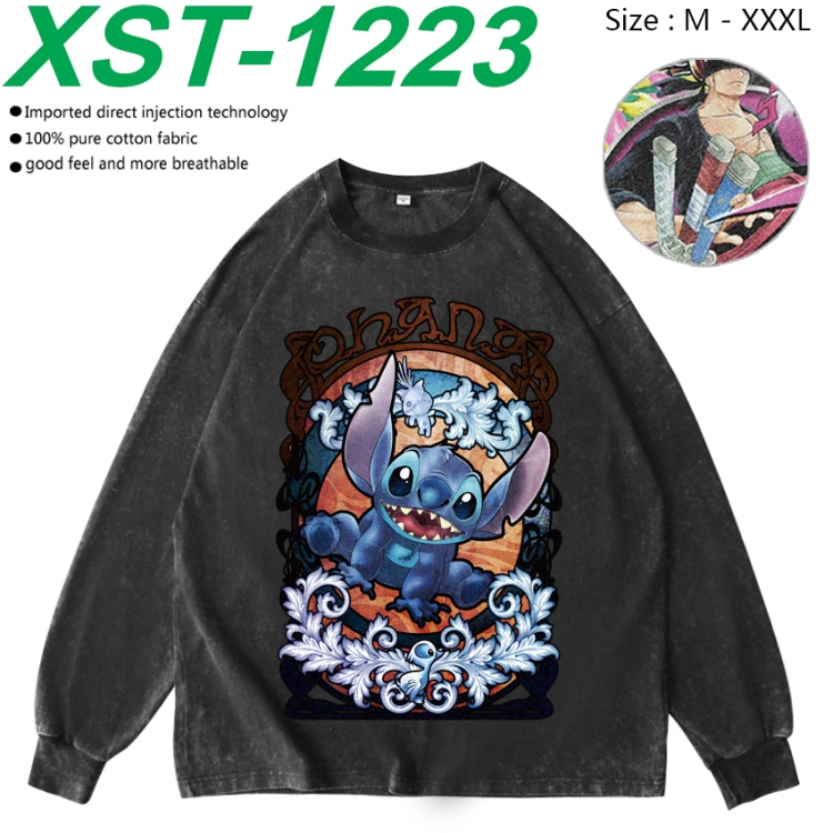  Lilo & Stitch Anime washing water pure cotton long sleeved sweatshirt from M to 3XL