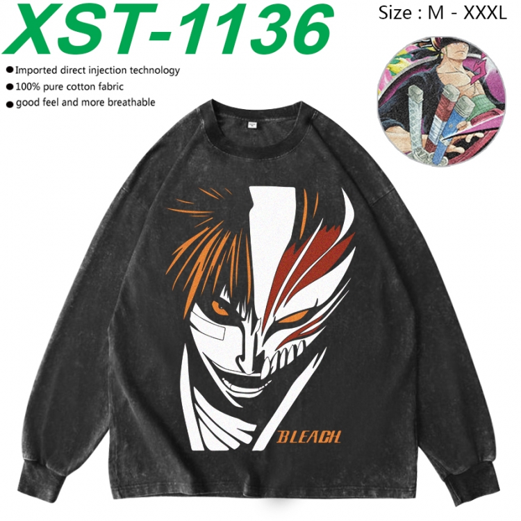 Bleach Anime washing water pure cotton long sleeved sweatshirt from M to 3XL