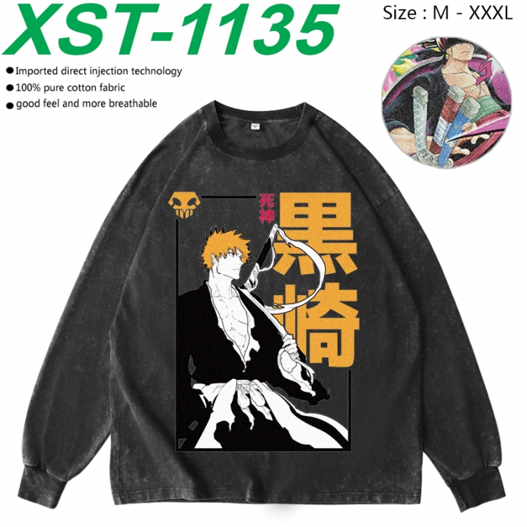 Bleach Anime washing water pure cotton long sleeved sweatshirt from M to 3XL