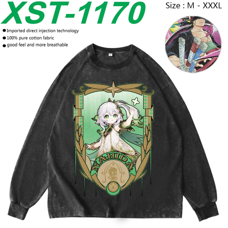 Genshin Impact Anime washing water pure cotton long sleeved sweatshirt from M to 3XL