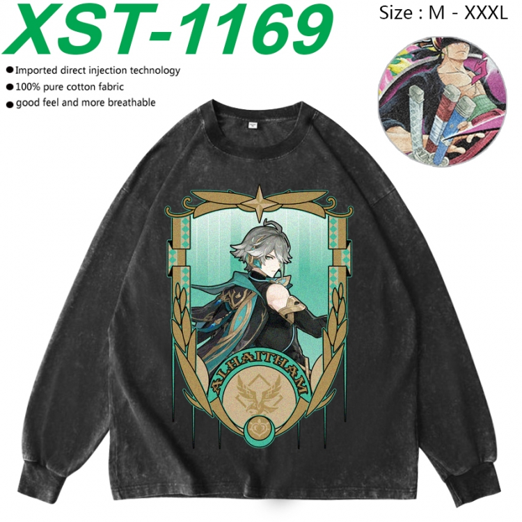 Genshin Impact Anime washing water pure cotton long sleeved sweatshirt from M to 3XL