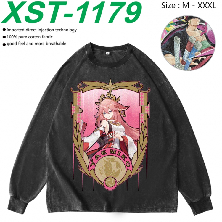 Genshin Impact Anime washing water pure cotton long sleeved sweatshirt from M to 3XL