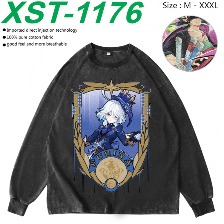 Genshin Impact Anime washing water pure cotton long sleeved sweatshirt from M to 3XL