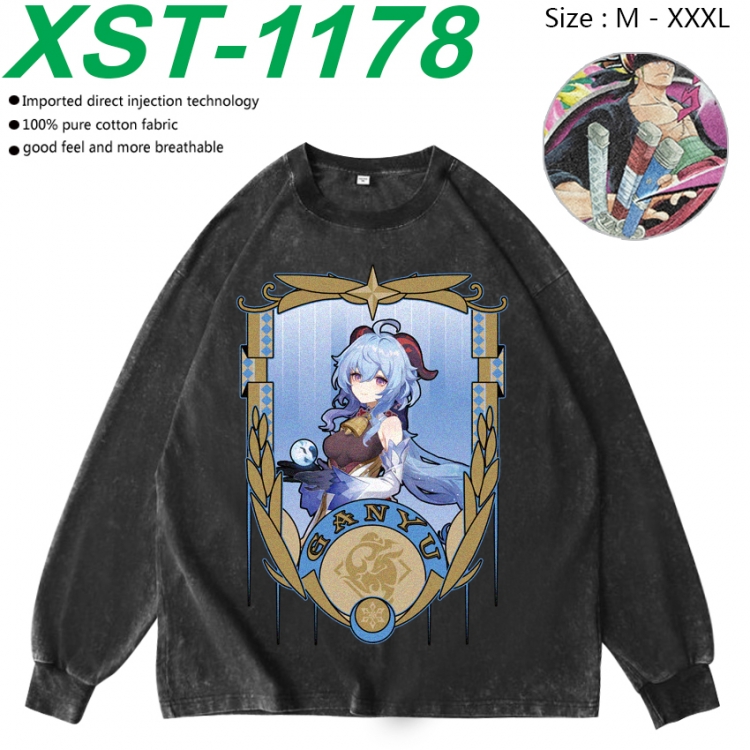 Genshin Impact Anime washing water pure cotton long sleeved sweatshirt from M to 3XL