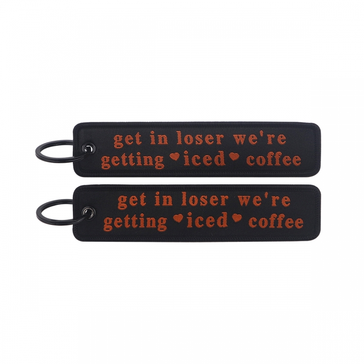 Recorded utterance Double sided color woven label keychain with thickened hanging rope 13x3cm 10G price for 5 pcs