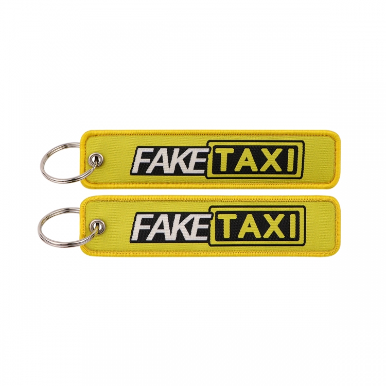 Recorded utterance Double sided color woven label keychain with thickened hanging rope 13x3cm 10G price for 5 pcs