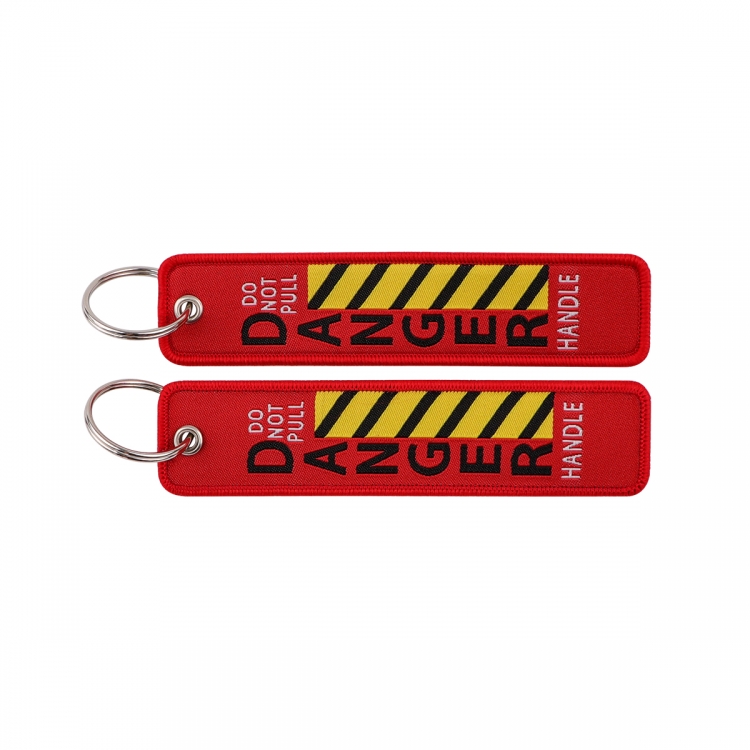 Recorded utterance Double sided color woven label keychain with thickened hanging rope 13x3cm 10G price for 5 pcs