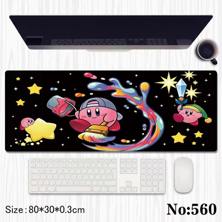 Mouse pad Kirby Anime peripheral computer mouse pad office desk pad multifunctional pad 80X30X0.3cm