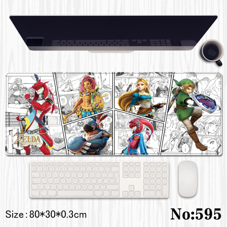 The Legend of Zelda Anime peripheral computer mouse pad office desk pad multifunctional pad 80X30X0.3cm