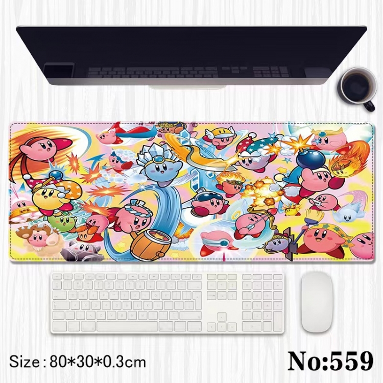 Mouse pad Kirby Anime peripheral computer mouse pad office desk pad multifunctional pad 80X30X0.3cm