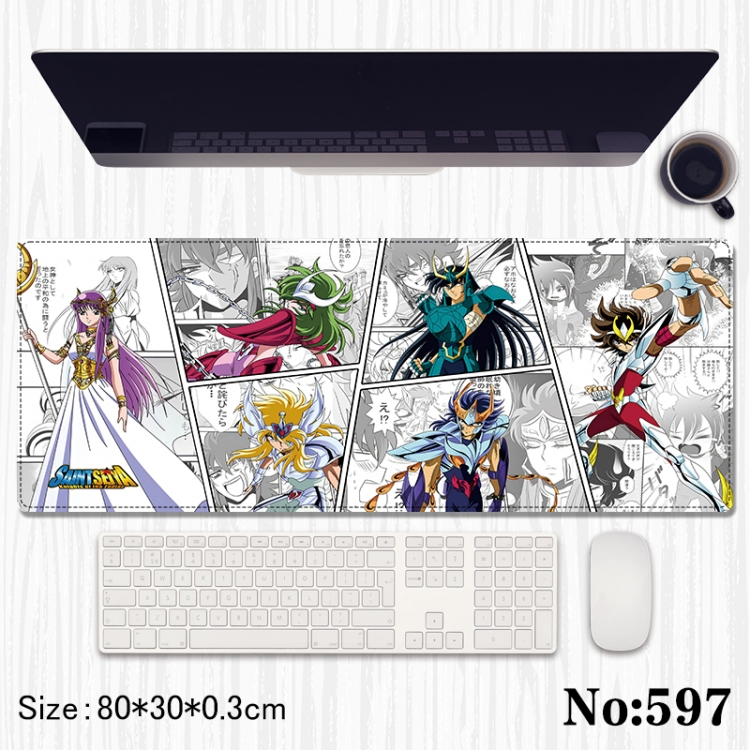 Saint Seiya Anime peripheral computer mouse pad office desk pad multifunctional pad 80X30X0.3cm