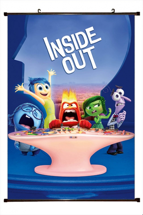 Inside Out 2 Anime black Plastic rod Cloth painting Wall Scroll 60X90CM  T1-25