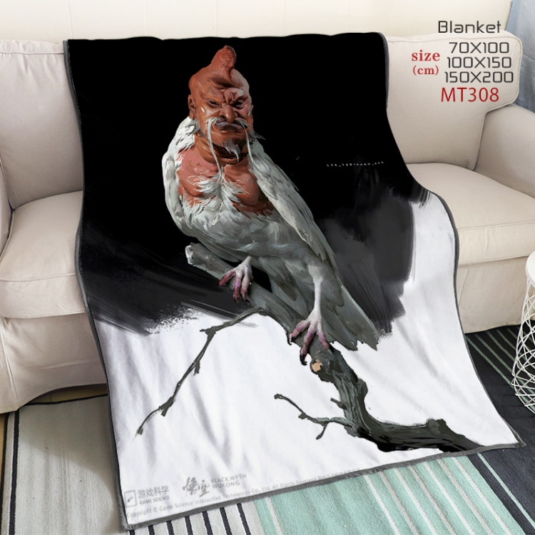 Black Myth Wukong Anime oversized mink flannel blanket 150X200CM customizable MT308