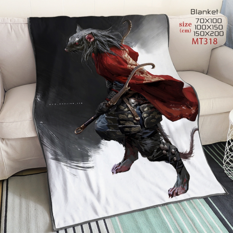 Black Myth Wukong Anime oversized mink flannel blanket 150X200CM customizable MT318