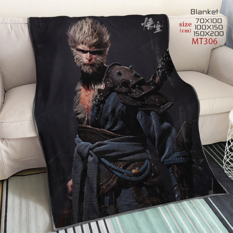 Black Myth Wukong Anime oversized mink flannel blanket 150X200CM customizable MT306