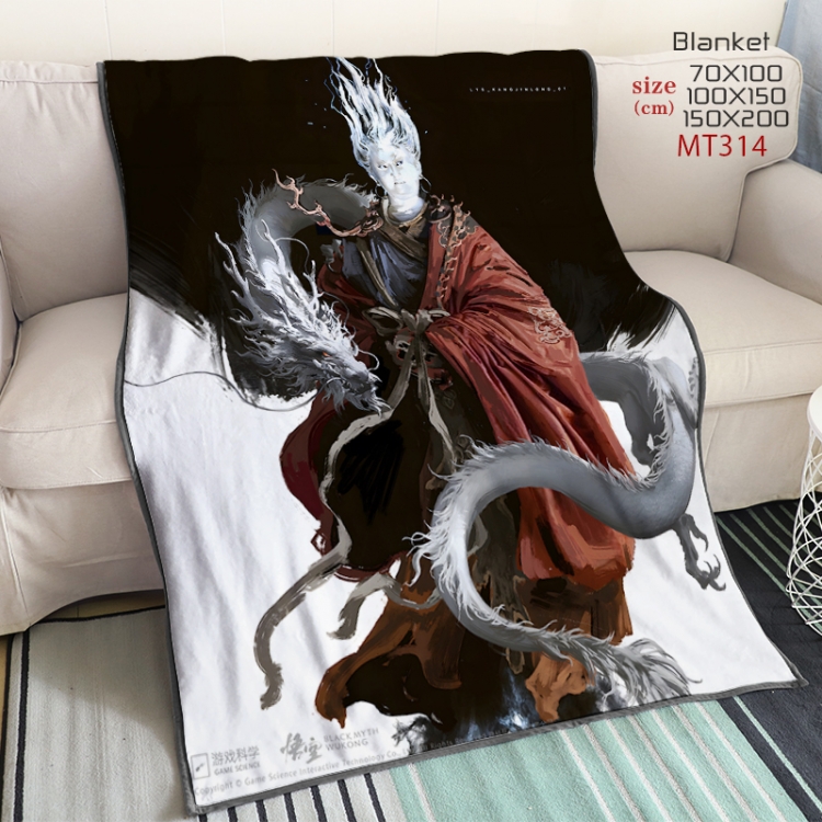 Black Myth Wukong Anime oversized mink flannel blanket 150X200CM customizable MT314