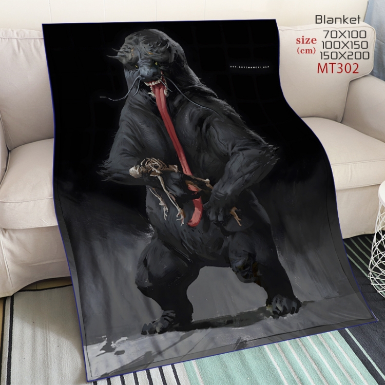 Black Myth Wukong Anime oversized mink flannel blanket 150X200CM customizable MT302