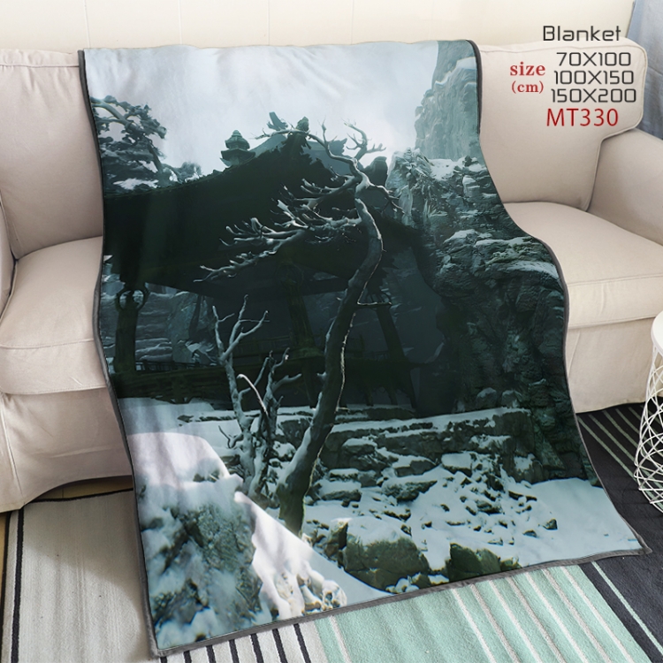 Black Myth Wukong Anime oversized mink flannel blanket 150X200CM customizable MT330