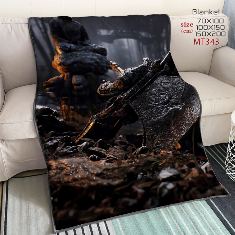 Black Myth Wukong Anime oversized mink flannel blanket 150X200CM customizable MT343