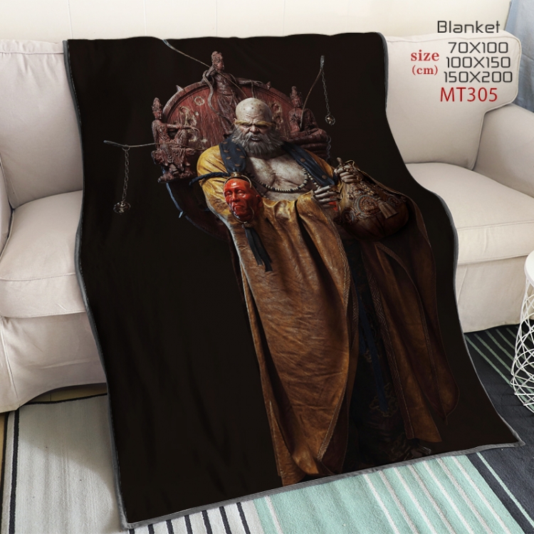 Black Myth Wukong Anime oversized mink flannel blanket 150X200CM customizable MT305