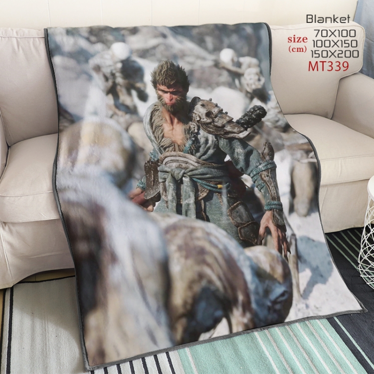 Black Myth Wukong Anime oversized mink flannel blanket 150X200CM customizable MT339